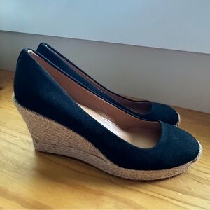J. Crew Espadrille black wedges